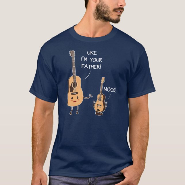 Uke I Bin Dein Vater T-Shirt Ukulele Gitarre Music (Vorderseite)