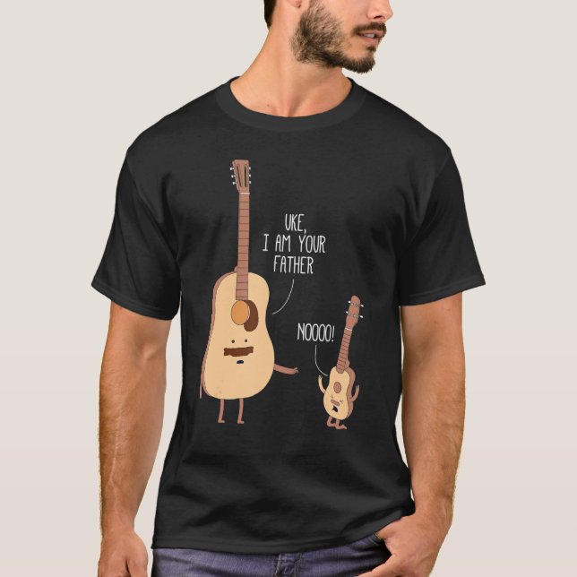 Uke I Bin Dein Vater Ukulele Gitarre Musik T-Shirt (Vorderseite)