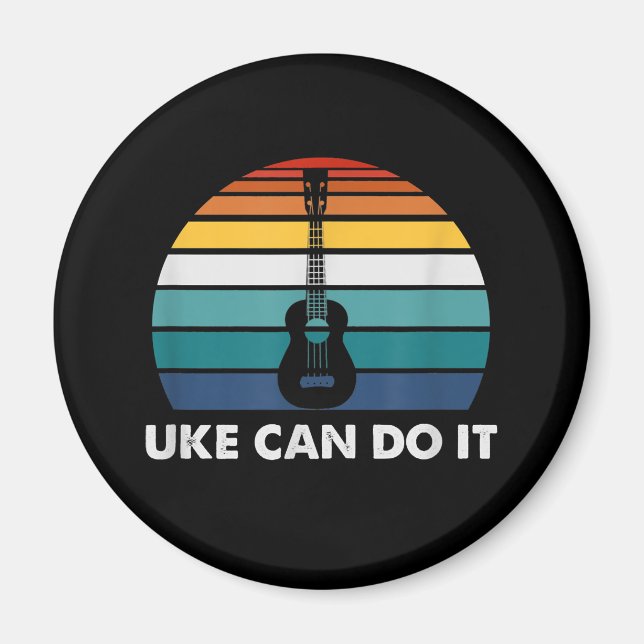 Uke kann es machen lustige Ukulele Player Gitarren Magnet (Vorne)