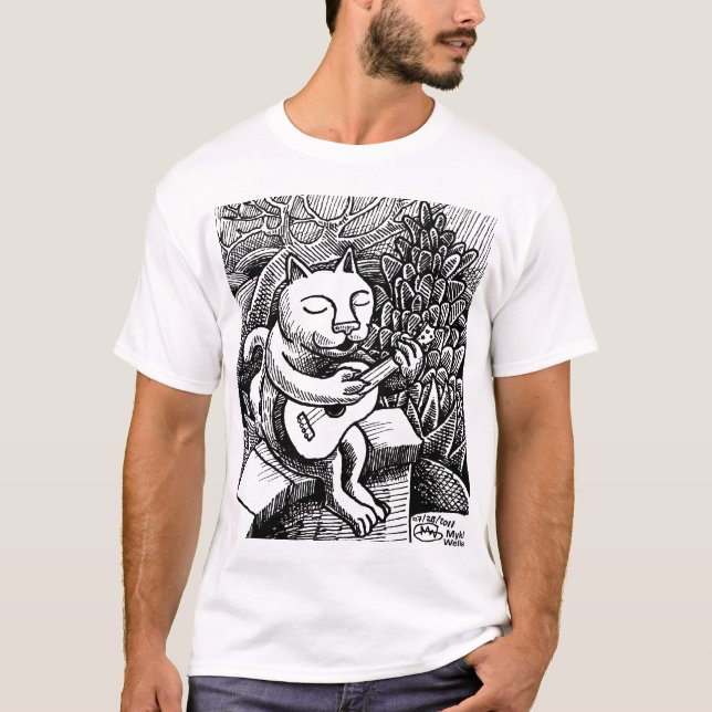 Uke Katze T-Shirt (Vorderseite)