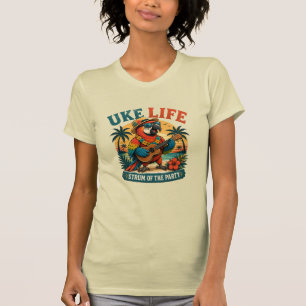 Uke Life Papagei – Insel-Vibes Ukulele-Vogel T-Shirt