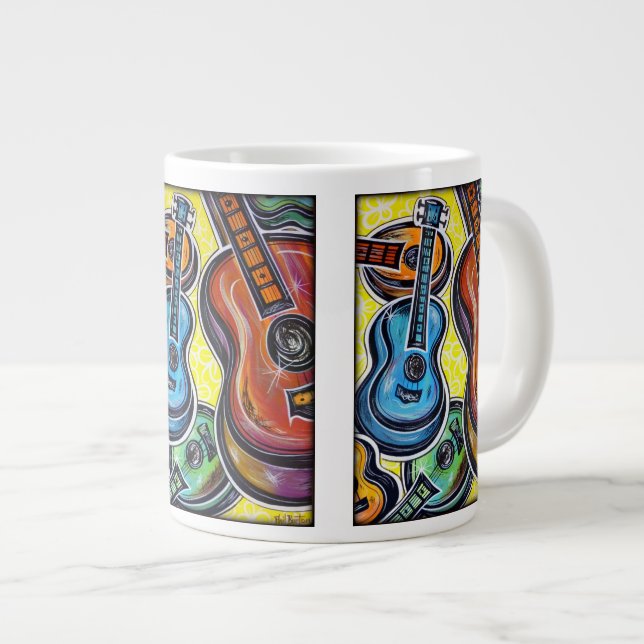 Uke Orchester-riesige China-Tasse Jumbo-Tasse (Vorderseite Rechts)