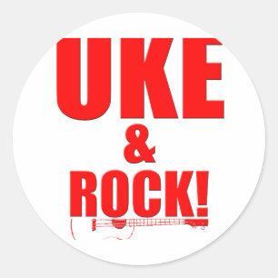 Uke & Rock Runder Aufkleber