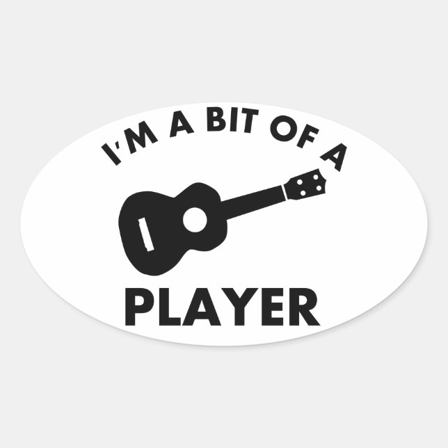 Ukelele Musikinstrumentendesigns Ovaler Aufkleber (Vorderseite)