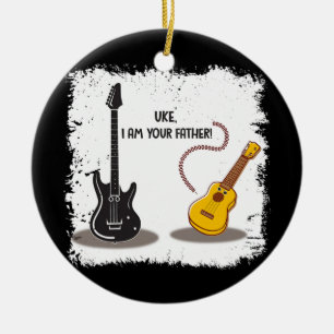 Ukelele Uke Ich bin dein Vater lustige Gitarre Keramik Ornament