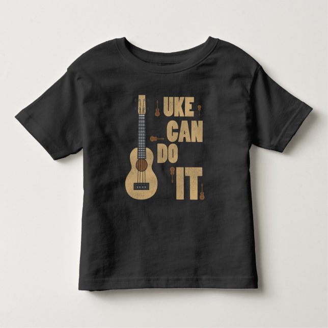 Ukelele Wortspiel Uke kann es tun lustiger Kleinkind T-shirt (Vorderseite)