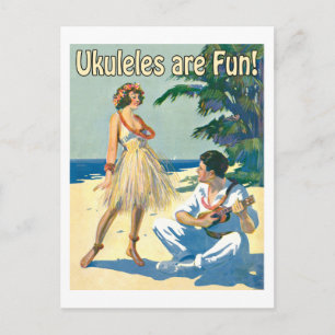 Ukes machen Spaß! Postkarte