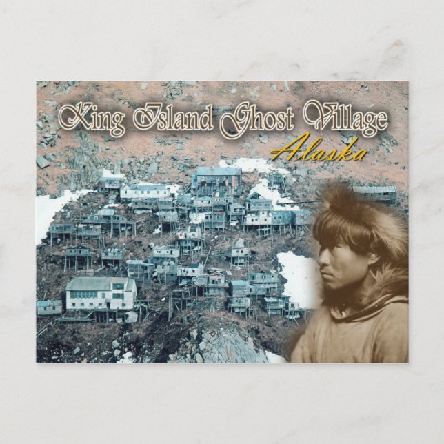 Ukivok Stilt Village, King Island, Alaska Postkarte (Vorderseite)