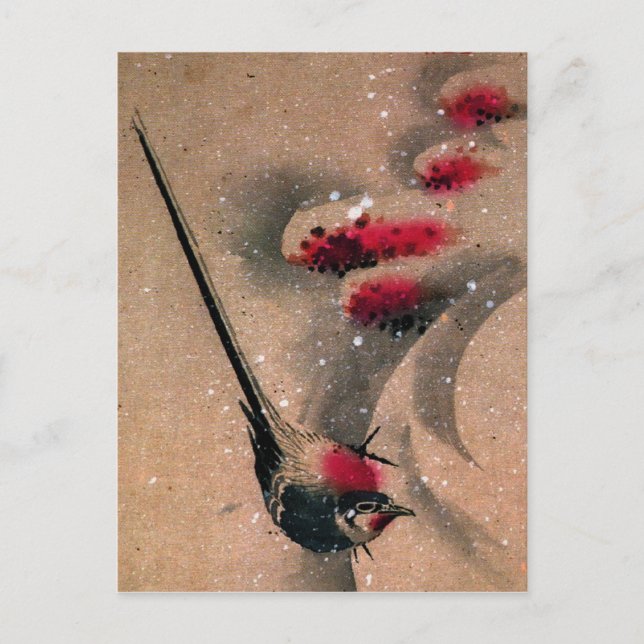 Ukiyo-e Bird Postkarte (Vorderseite)