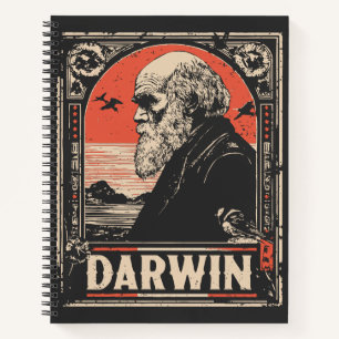 Ukiyo-e Darwin Evolution Theory Portrait Notizbuch