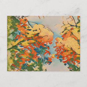 Ukiyo-e Herbst Postkarte