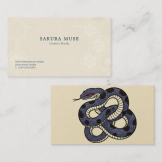 Ukiyo-e Inspired Snake Business Card – Convention Visitenkarte