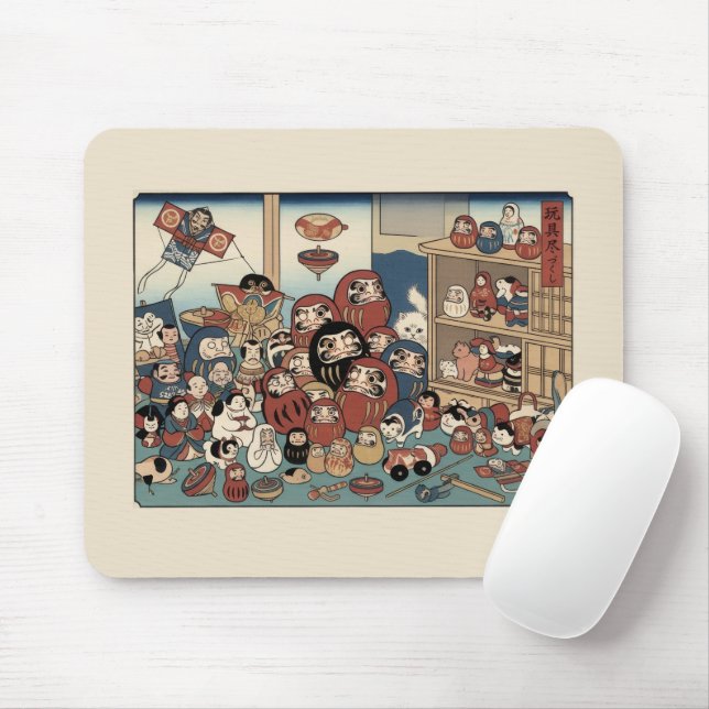 Ukiyo-e Inspiriert – Dramatisches JAPAN Mousepad (Mit Mouse)
