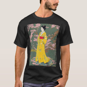 Ukiyo e Japanese Art Woman Floating on Lotus Flo T-Shirt