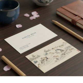 Ukiyo-e Japanese Landscape Business Card – Hidden Visitenkarte