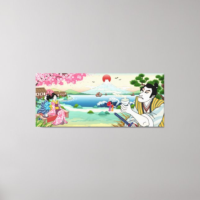 Ukiyo-e japanische Art Canvas Print Leinwanddruck (Vorderseite)