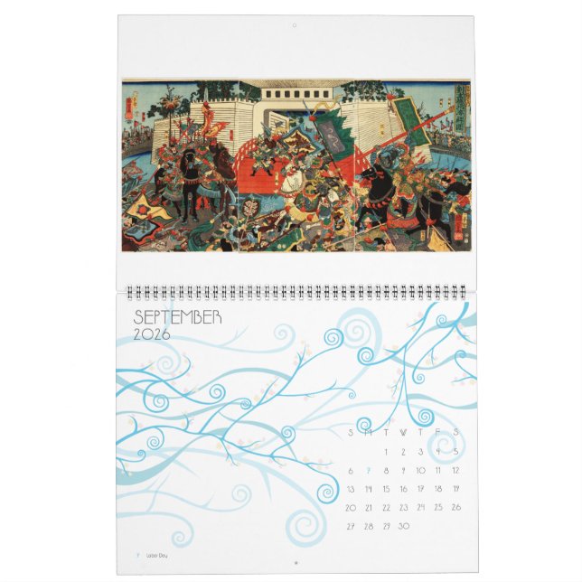 Ukiyo-E-Kalender für japanische Holzblöcke Kalender (Sep 2026)