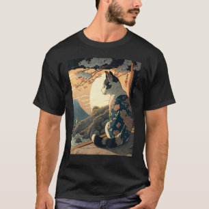 Ukiyo e Kanagawa Vintage Japanische Tattoo-Katze G T-Shirt