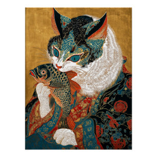 Ukiyo-e-Katze Japanische Kunst Poster