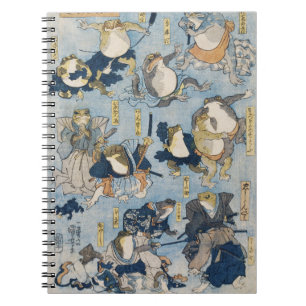 Ukiyo-e-Kriegerfrösche Antike japanische Kunst Notizblock