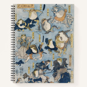 Ukiyo-e-Kriegerfrösche Antike japanische Kunst Notizbuch
