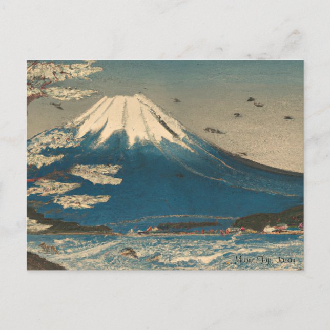 Ukiyo-e Mount Fuji Japan Postkarte (Vorderseite)