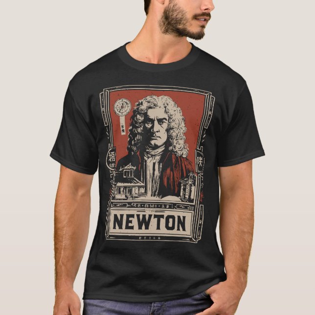 Ukiyo-e Newton | Wissenschaftliches Genius-Portrai T-Shirt (Vorderseite)