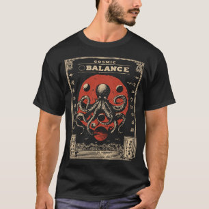 Ukiyo-e Octopus Balance Kosmische Harmonie Kunst T-Shirt