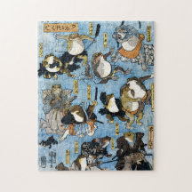 Ukiyo-e print - Frösche als japanische Kabuki-Scha
