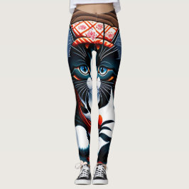 Ukiyo-e Punk city KIMONO Cats Leggings-THE  其の弐 レギ Leggings