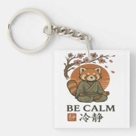 ukiyo-e Red Panda- Be CALM japanese Zen meditation Schlüsselanhänger
