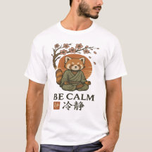 ukiyo-e Red Panda- Be CALM japanese Zen meditation