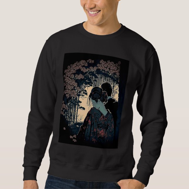 Ukiyo E Retro Japanese Design Romance  Love During Sweatshirt (Vorderseite)