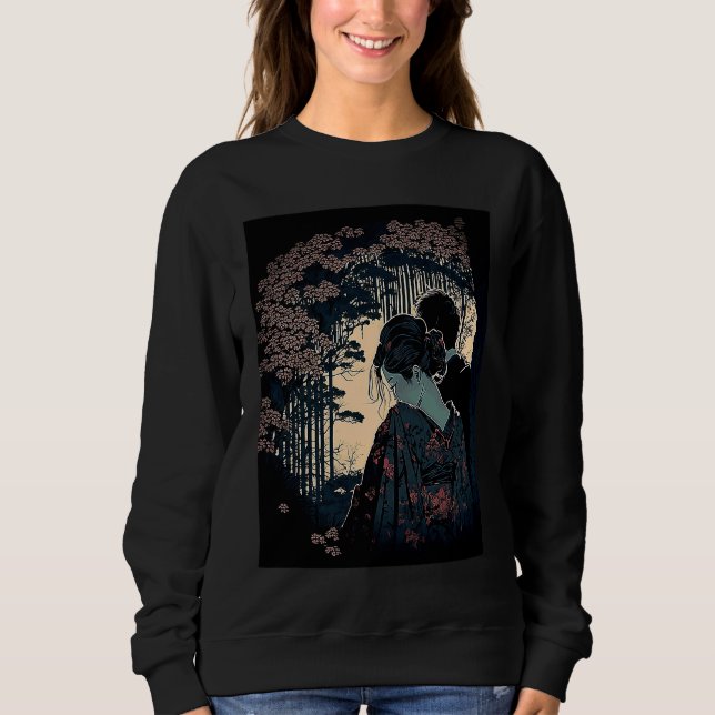Ukiyo E Retro Japanese Design Romance  Love During Sweatshirt (Vorderseite)