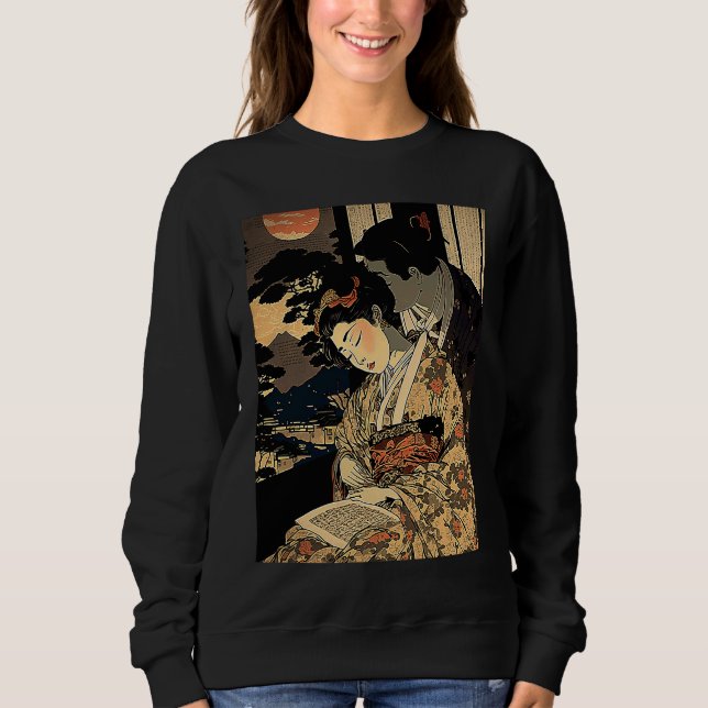 Ukiyo E Retro Japanese  Love During Wartime Dark R Sweatshirt (Vorderseite)