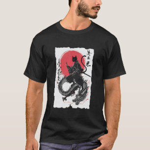 Ukiyo-e Samurai-Katze Vintage-Japanische Tuschzeic T-Shirt