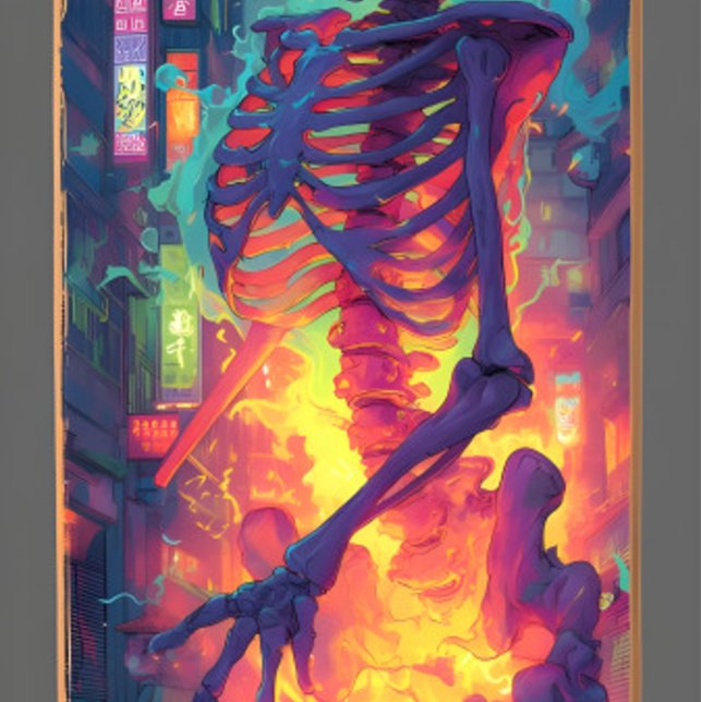 Ukiyo-E Skeleton Electric Graffiti Art | Dark Fant Skateboard (Von Creator hochgeladen)