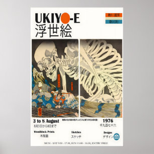 Ukiyo-e-Skelett-Ausstellungsplakat Japanisch Poster