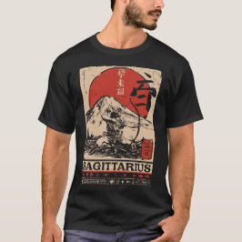 Ukiyo-e Style Sagittarius Zodiac | Red Sun Archer T-Shirt