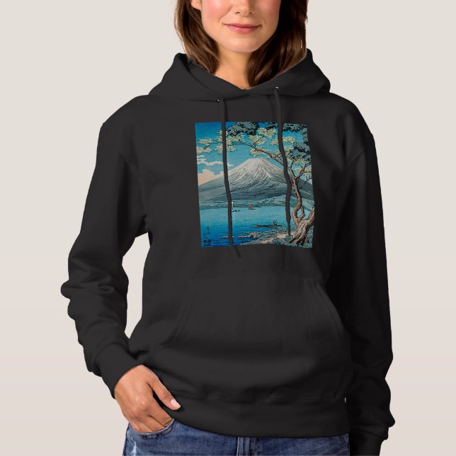 Ukiyo e T  Mt Fuji Japanese Painting Print Masterp Hoodie (Vorderseite)