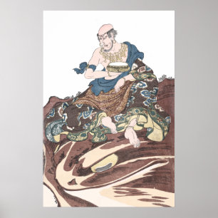 Ukiyo-e unsterblicher buddhistischer Mönch auf Poster