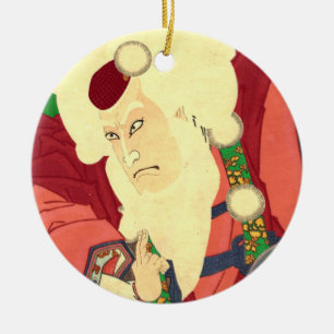 Ukiyo-e Weihnachtsmann Keramikornament