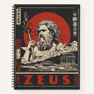 Ukiyo-e Zeus Thunder   Griechische Mythologie Notizbuch
