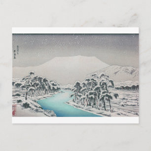 Ukiyoe [Goyo] Snowy Ibukiyama Mountains Postkarte