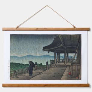 ukiyoe [hasui] C19 Kiyomizu Tempel in Rain Wandteppich Mit Holzrahmen