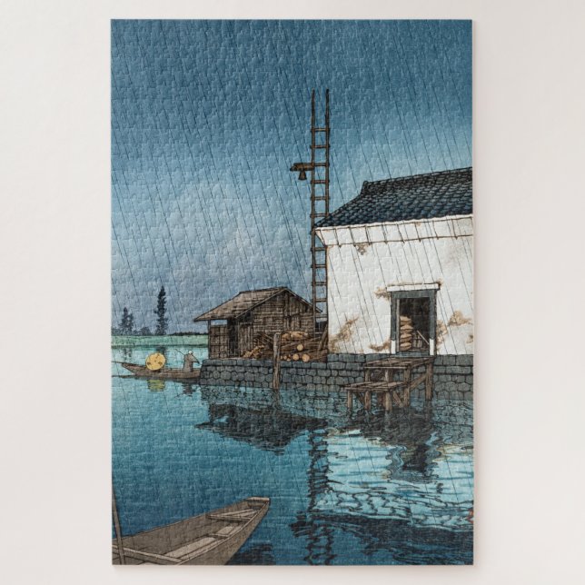 Ukiyoe - Hasui - m02 - Ushibori im Regen -  Puzzle (Vertikal)