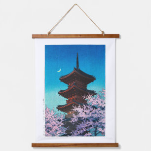 ukiyoe - Hasui - m08 - Frühjahrs-Abend - Wandteppich Mit Holzrahmen