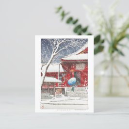 ukiyoe - Hasui - m09 - Schnee bei Ueno Kiyomizudo  Postkarte