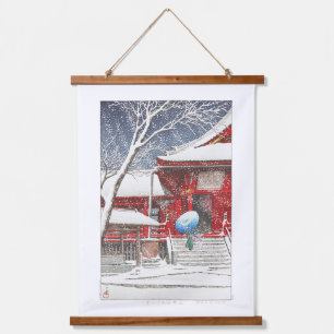 ukiyoe - Hasui - m09 - Schnee bei Ueno Kiyomizudo Wandteppich Mit Holzrahmen