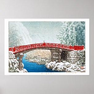 ukiyoe - Hasui - m12 - Schnee an der Shinkyo Bridg Poster